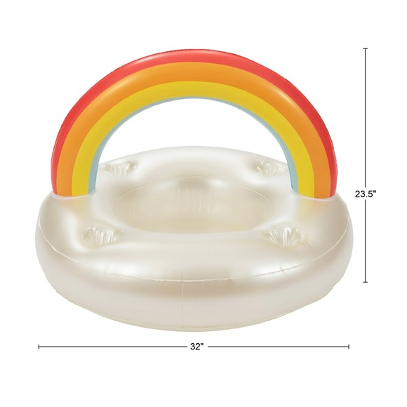 Bluescape Rainbow Inflatable Pool Float Drinks Cooler & Drinks Holder - Picture 3 of 4